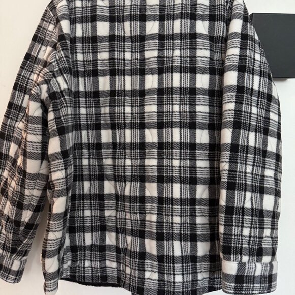 Men's Plaid Shacket /jacket - Woolrich Black/White XL, lined - Picture 8 of 8